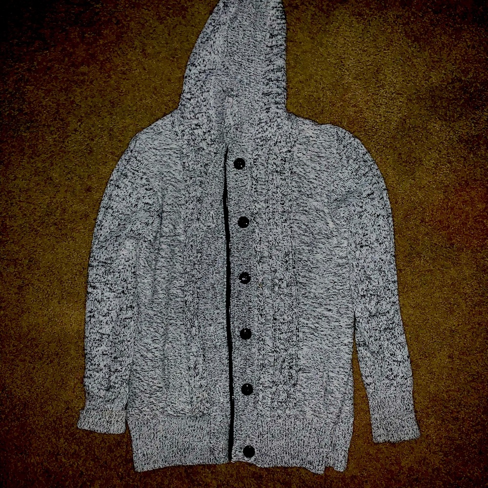 Faux fur lined sweater jacket